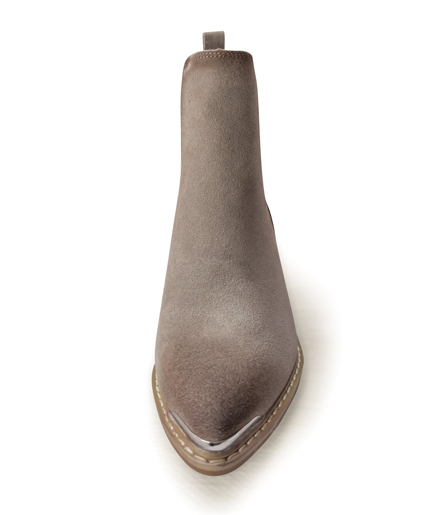 Wylie Suede Ankle Boot in Taupe MadreForte LLC