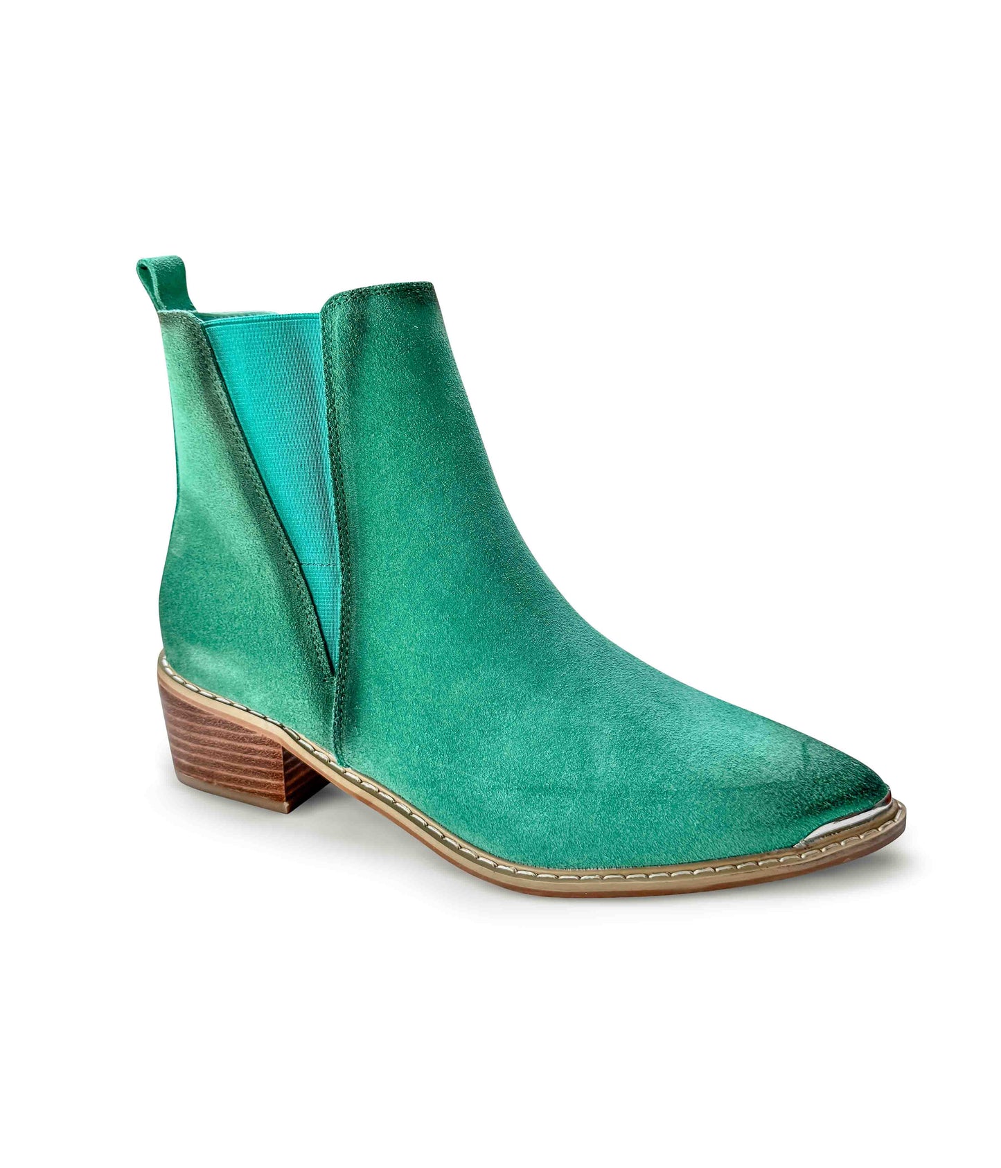 Wylie Suede Ankle Boot in Teal MadreForte LLC