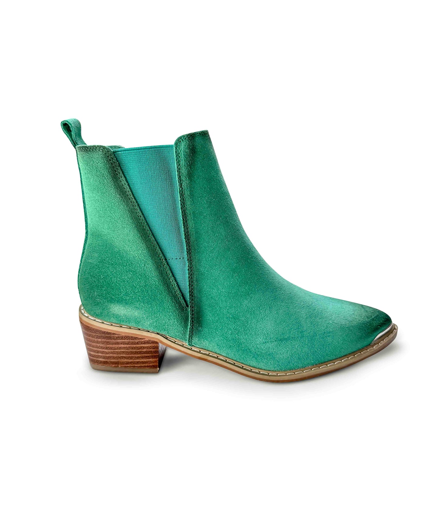 Wylie Suede Ankle Boot in Teal MadreForte LLC