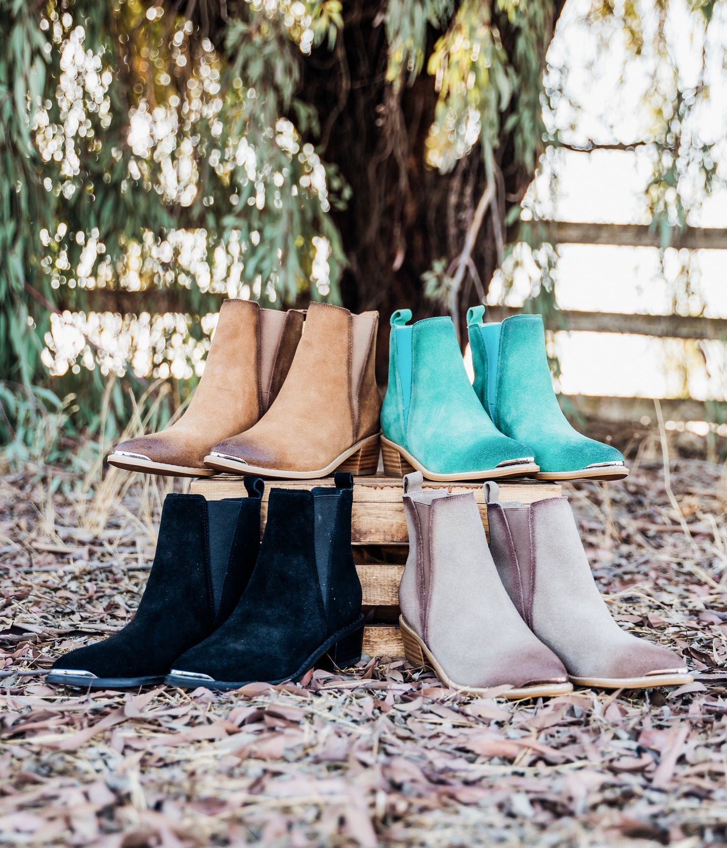 Wylie Suede Ankle Boot in Tan MadreForte LLC